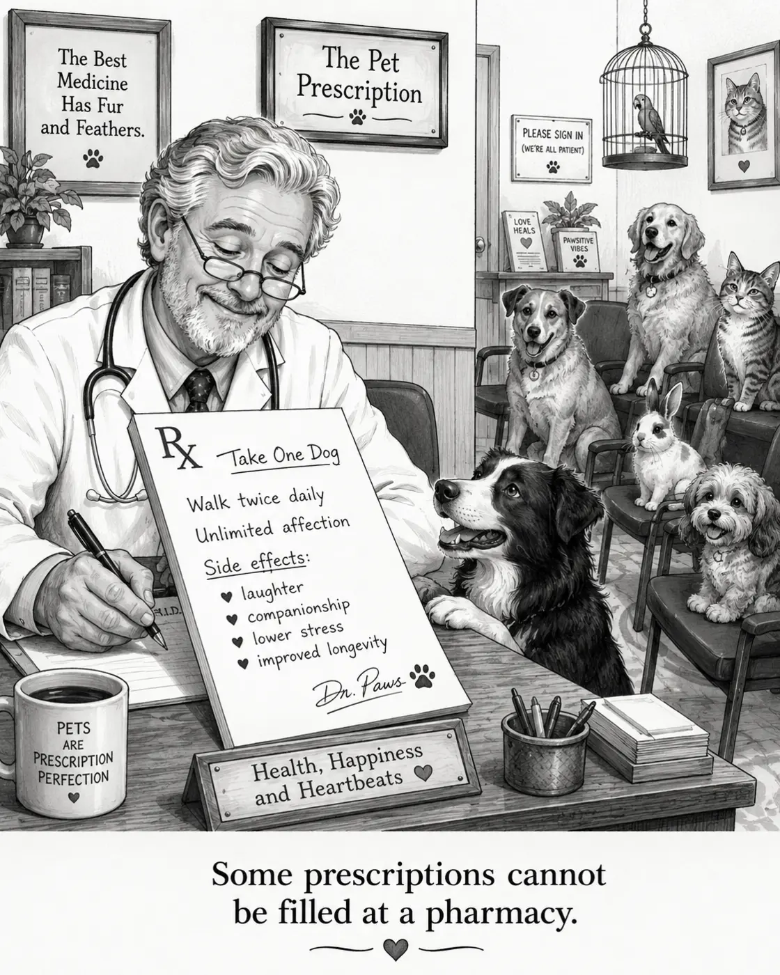 The Pet Prescription interior illustration
